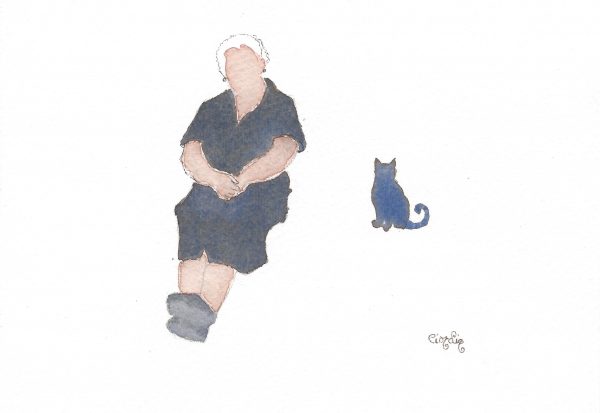 HABLANDO CON EL GATO ACUARELA ELENA CIORDIA 13170908