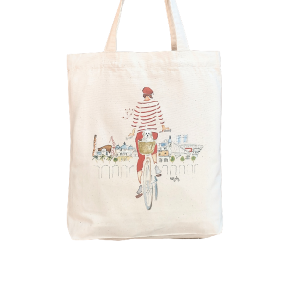 Bolsa tote bag En bici por Bilbao