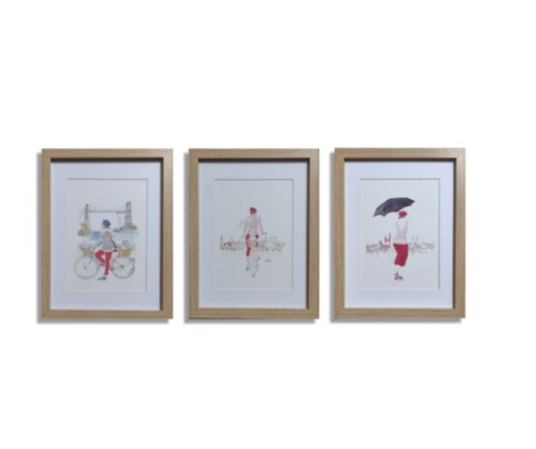 Colección tres láminas de Bilbao enmarcadas Colección tres láminas de Bilbao enmarcadas