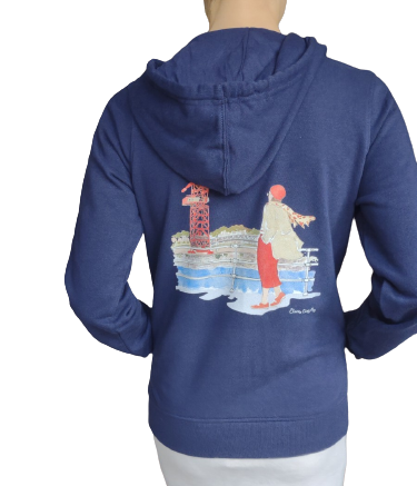 Sudadera con cremallera Grúa Carola Bilbao azul