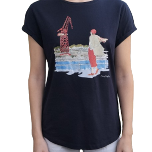 Camiseta de mujer Grúa Carola Bilbao azul
