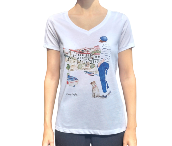 CAMISETA ELENA CIORDIA PUERTO VIEJO ESCOTE EN PICO CAMISETA ELENA CIORDIA PUERTO VIEJO ESCOTE EN PICO