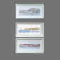 Conjunto láminas apaisadas Getxo 24 x 48 enmarcadas Elena Ciordia