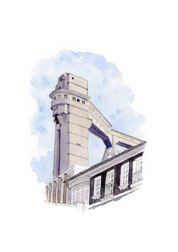 ACUARELA ASCENSOR DE BEGOÑA ELENA CIORDIA 3