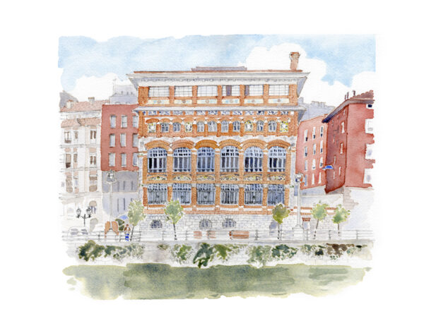 ACUARELA CASA CUNA ELENA CIORDIA