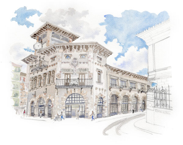ACUARELA ESTACIÓN DE ATXURI ELENA CIORDIA 1