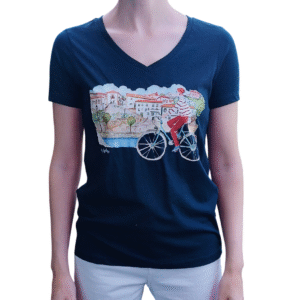 Camiseta Puerto Viejo escote en pico azul