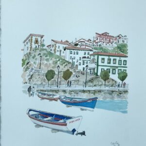 Acuarela Algorta Portu Zaharra