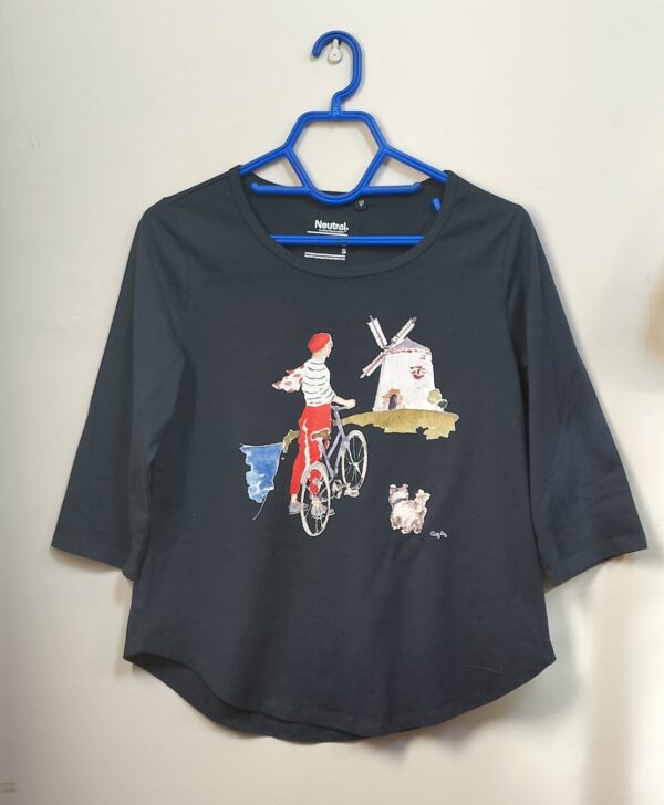 CAMISETA AIXERROTA AZUL MANGA FRANCESA ELENA CIORDIA 1 CAMISETA AIXERROTA AZUL MANGA FRANCESA ELENA CIORDIA 1
