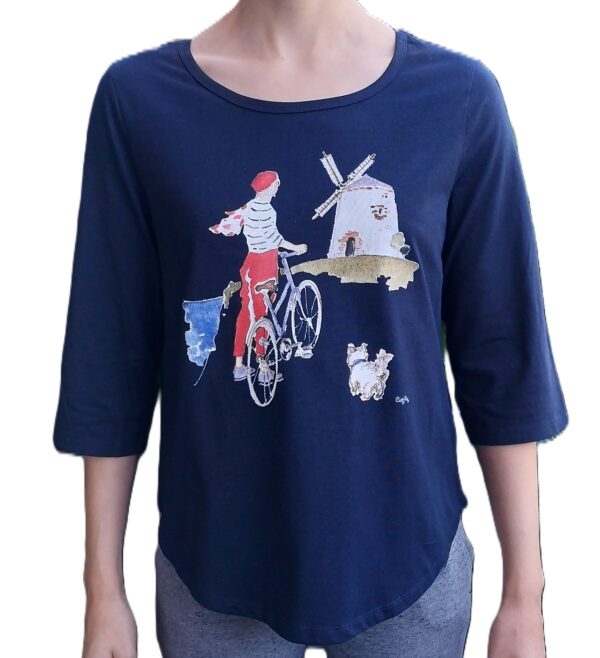 CAMISETA AIXERROTA AZUL MANGA FRANCESA ELENA CIORDIA 3 CAMISETA AIXERROTA AZUL MANGA FRANCESA ELENA CIORDIA 3