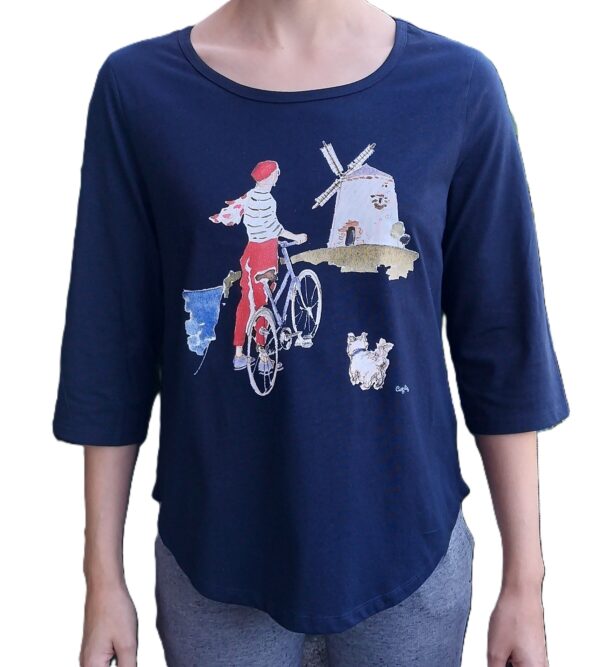 CAMISETA AIXERROTA AZUL MANGA FRANCESA ELENA CIORDIA 4