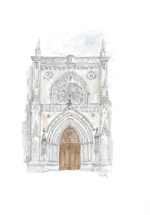 ACUARELA CATEDRAL DE SANTIAGO BILBAO ELENA CIORDIA