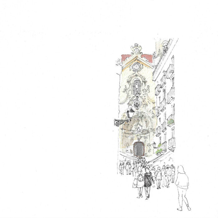 Caminando hacia la basílica de Santa María del Coro
